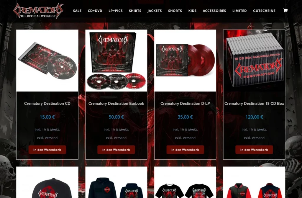 Crematory Destination Merchandise